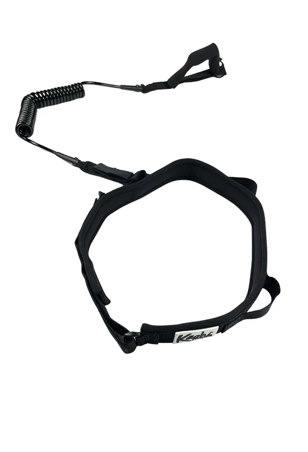Kaohi Continuous Coil 8mm Leash + Padded Black Belt with Soft Hook & Loop (Velcro)
